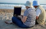 healthy aging computer beach